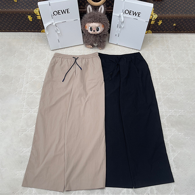 loewe embroidered logo drawstring wide‑leg trousers